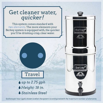 Travel Berkey Water Filter System 6 Litre